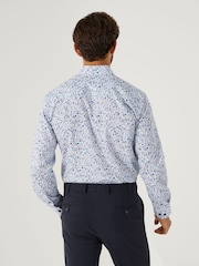 Skopes White Multi Floral Tailored Fit Luxury Formal 100% Cotton Shirt - Image 2 of 6