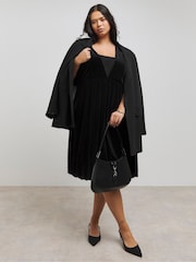 Simply Be Black Velour Puffball Skater Dress - Image 4 of 4