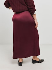 Simply Be Red Satin Maxi Skirt - Image 3 of 5