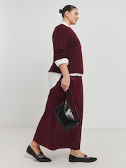 Simply Be Red Satin Maxi Skirt - Image 4 of 5