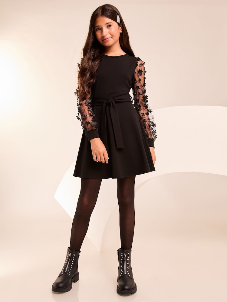 Lipsy 3D Flower Cravată Waist Rochie (5-16yrs) - Image 3 of 4