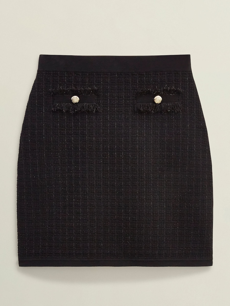 Hobbs Black Sairey Knitted Skirt - Image 4 of 4