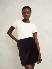 Hobbs Black Izzy Velvet Skirt - Image 1 of 4