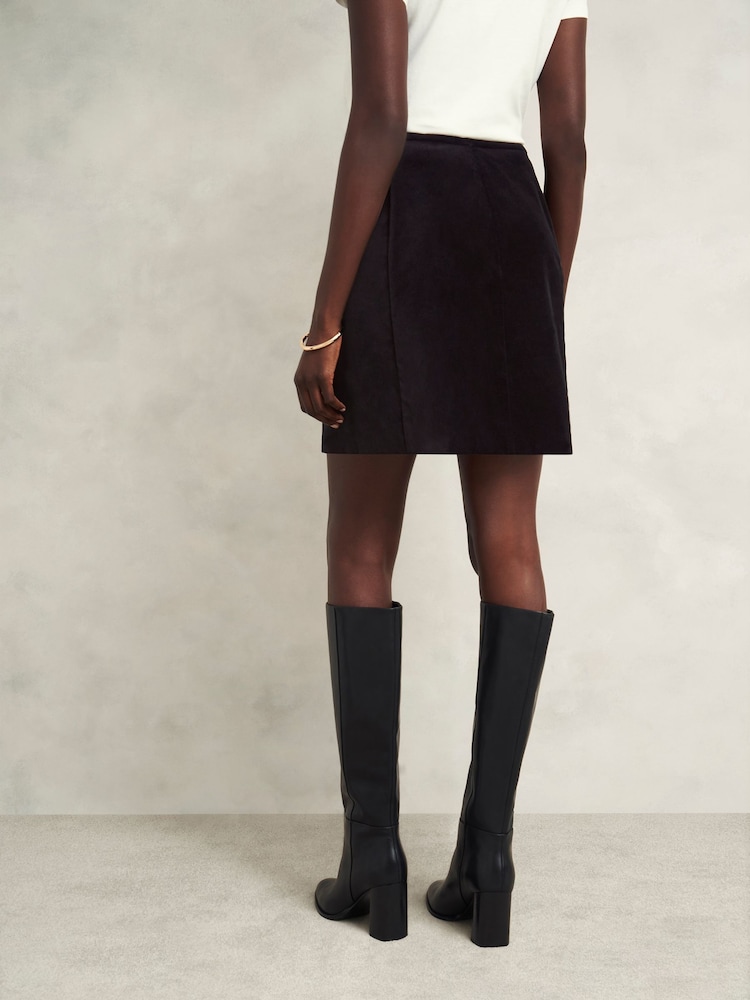 Hobbs Black Izzy Velvet Skirt - Image 2 of 4