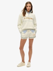 Crema - Superdry Country Club Loose Fit Half Zip Sweat Top - Imagen 3 de 6
