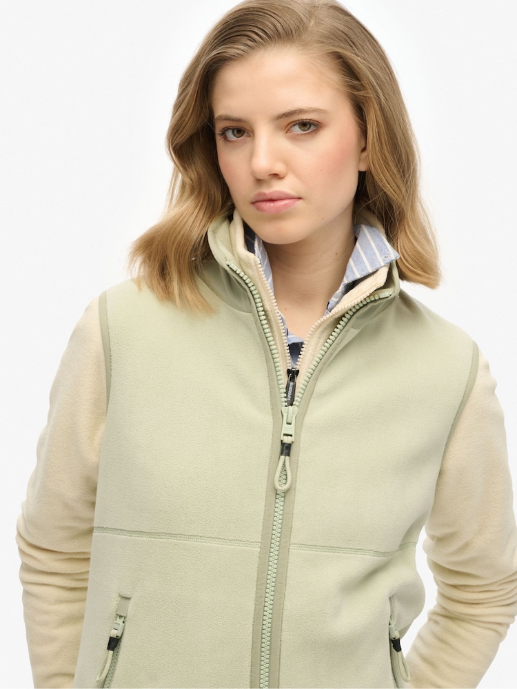 Superdry Green Active Fleece Gilet - Image 2 of 6