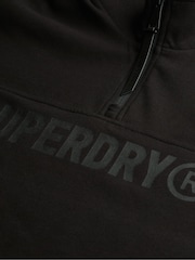 Superdry Black Green Active Tech Logo Relaxed Half Zip Sweatshirt - Image 6 of 6