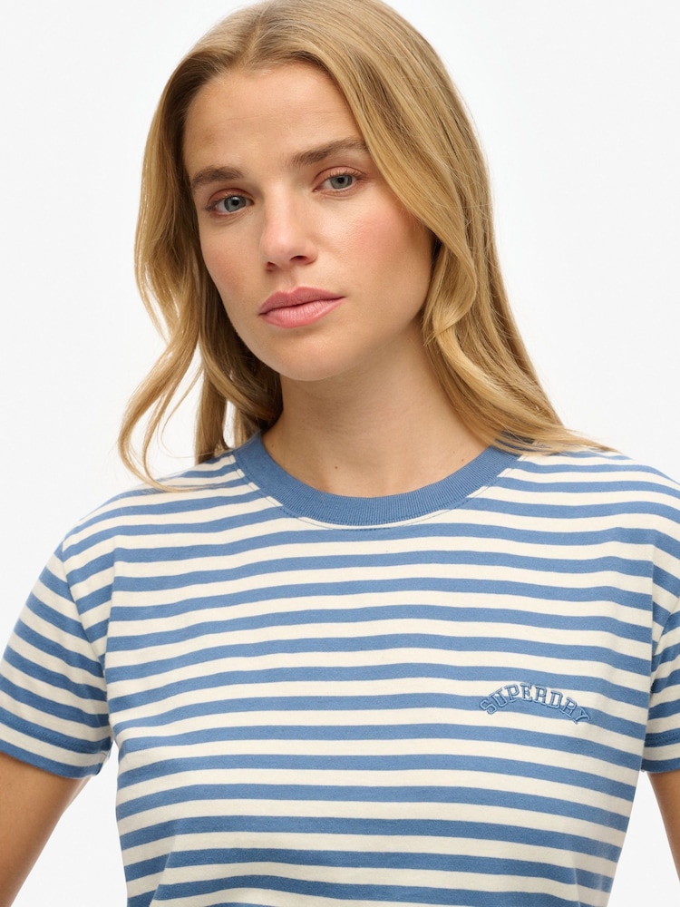 Superdry Blue Essential Logo Slim Fit T-Shirt - Image 4 of 6