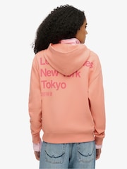 Superdry Pink Essential Logo 100% Cotton Hoodie - Image 2 of 6