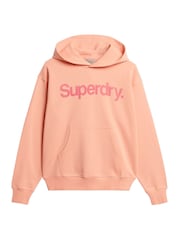 Superdry Pink Essential Logo 100% Cotton Hoodie - Image 5 of 6