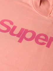 Superdry Pink Essential Logo 100% Cotton Hoodie - Image 6 of 6