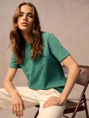 Superdry Green Essential Logo Washed T-Shirt - Image 1 of 6