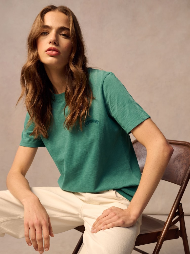 Superdry Green Essential Logo Washed T-Shirt - Image 1 of 6