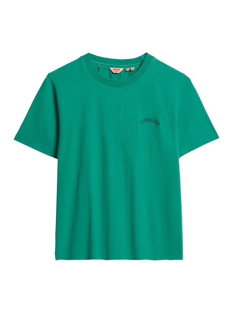 Superdry Green Essential Logo Washed T-Shirt - Image 6 of 6