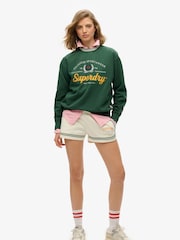 Superdry Green Country Club Loose Crew Sweat Tops - Image 3 of 6