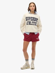 Кремовый - Superdry Ath Ess Relaxed Appliqué Crew 100% Cotton SweatShirts - Image 3 of 6
