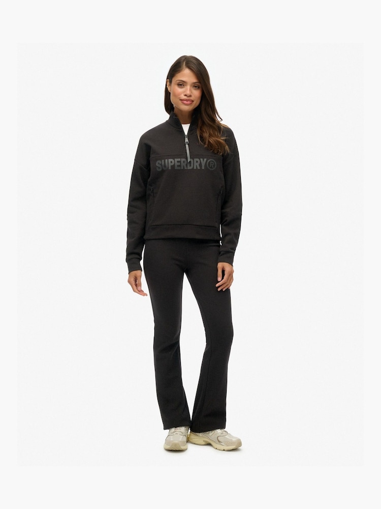 Superdry Black Active Tech Flare Joggers - Image 1 of 7