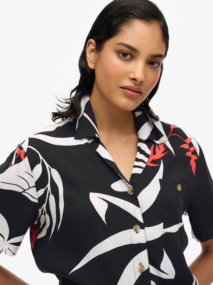Superdry Black Beach Resort Shirt - Image 4 of 6