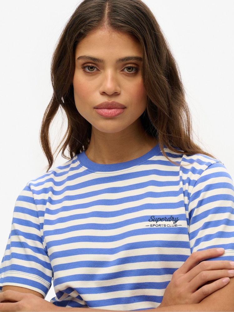 Superdry Blue Country Club Plain T-Shirt - Image 4 of 6