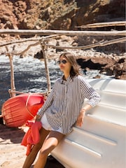 Superdry Blue Boyfriend Casual Linen Shirt - Image 2 of 7