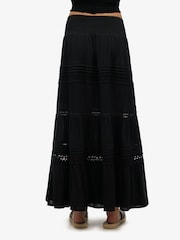 Superdry Black Ibiza Lace Mix Maxi Skirt - Image 2 of 7