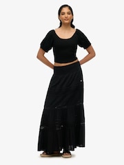 Superdry Black Ibiza Lace Mix Maxi Skirt - Image 5 of 7