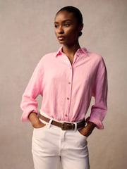 Розовый - Льняная рубашка бойфренда Superdry - Изображение 1 из 8