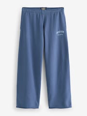 Superdry Blue Athletic Essential Wide Leg 100% Cotton Joggers - Image 1 of 1