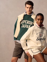 Superdry White Country Club Loose Crew Sweat Tops - Image 3 of 9