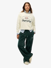 Superdry White Country Club Loose Crew Sweat Tops - Image 6 of 9