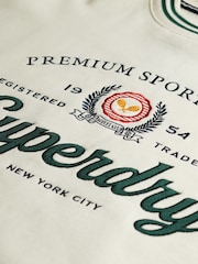 Superdry White Country Club Loose Crew Sweat Tops - Image 9 of 9