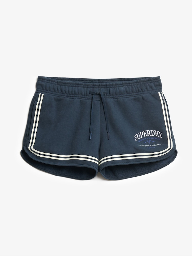 כחול  - Superdry מכנסיים קצרים, דגם Country Club Racer - Image 6 of 7