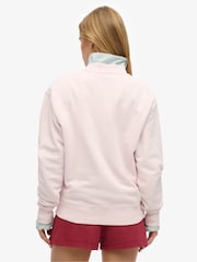 Superdry Pink Souvenir Graphic Print Loose Crew 100% Cotton Sweatshirt - Image 3 of 6