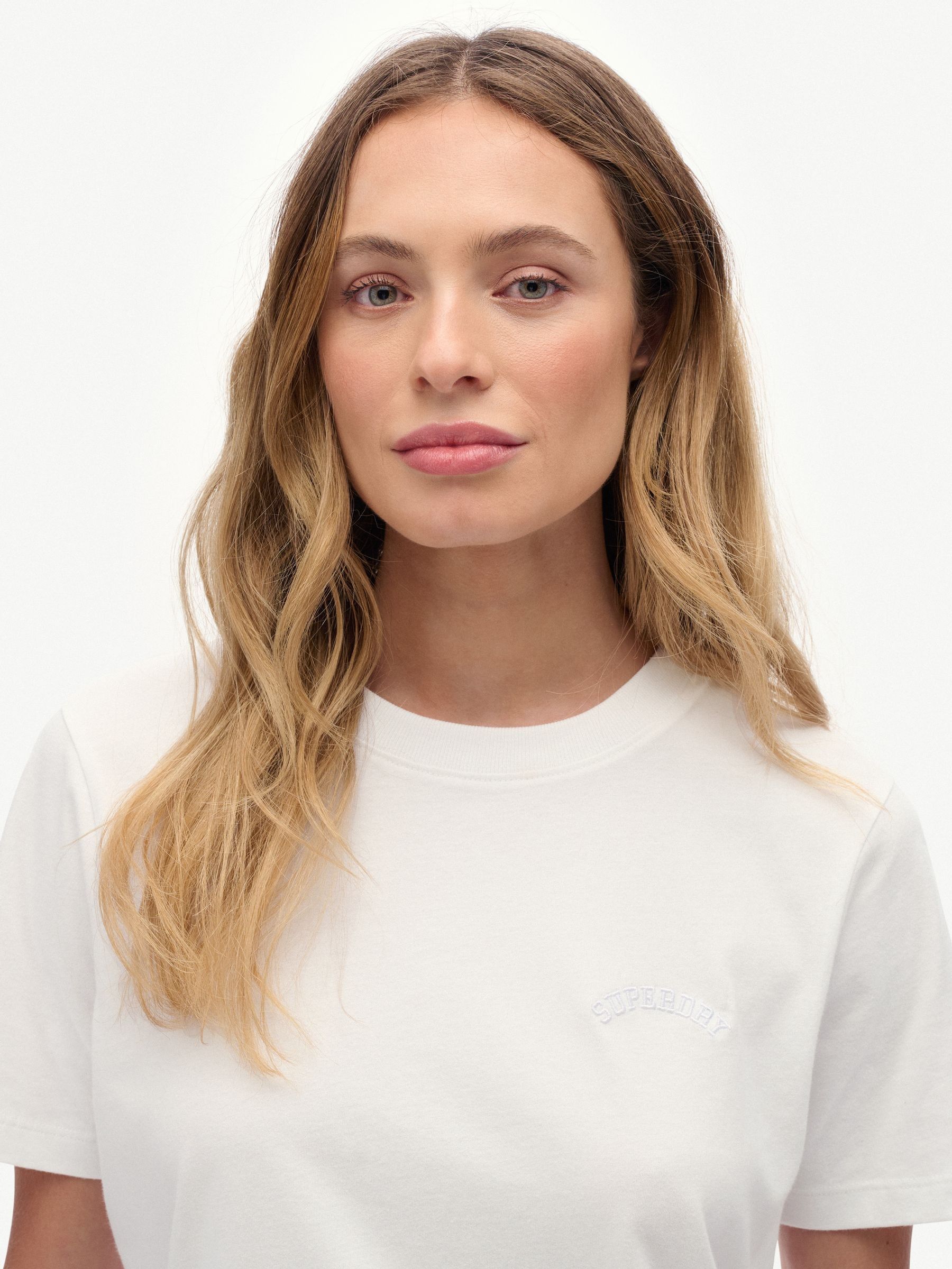 Buy Superdry White Essential Logo Embroidered T-Shirt from the Next UK