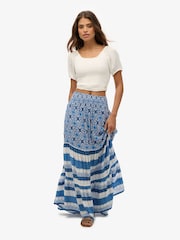 Superdry Blue Printed Maxi Skirt - Image 1 of 7