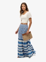 Superdry Blue Printed Maxi Skirt - Image 3 of 7