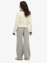 Superdry Grey Athletic Essential Wide Leg 100% Cotton Joggers - Image 2 of 7