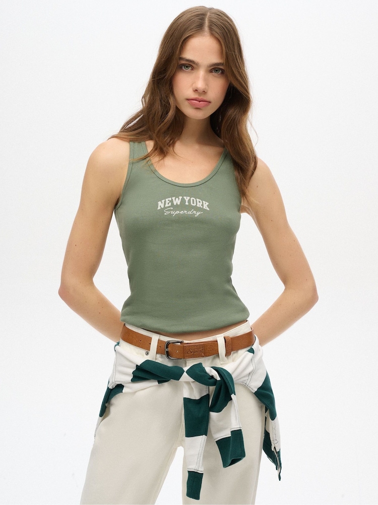 Verde - Superdry Athletic Ess Graphic Vest - Imagen 1 de 6