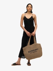 Marrón - Superdry Crochet City 100% Cotton Tote Bag - Imagen 2 de 7