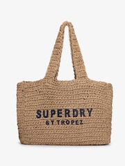 Marrón - Superdry Crochet City 100% Cotton Tote Bag - Imagen 3 de 7