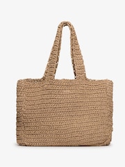 Marrón - Superdry Crochet City 100% Cotton Tote Bag - Imagen 4 de 7