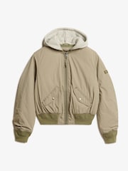 Superdry Green 100% Cotton Hooded Ma1 Bomber Jacket - Image 5 of 6