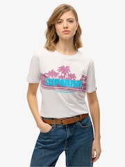 Superdry White Outdoor Stripe Relaxed T-Shirt - Image 1 of 6