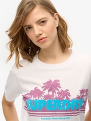 Superdry White Outdoor Stripe Relaxed T-Shirt - Image 4 of 6