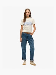Blanco - Superdry VL Rhinestone Slim Fit T-Shirt - Imagen 3 de 6