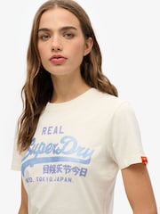 Blanco - Superdry VL Rhinestone Slim Fit T-Shirt - Imagen 4 de 6