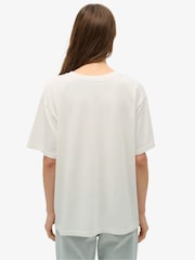 Superdry White Oversized Neon Rainbow 100% Cotton T-Shirt - Image 2 of 6