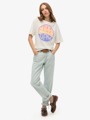 Superdry White Oversized Neon Rainbow 100% Cotton T-Shirt - Image 3 of 6