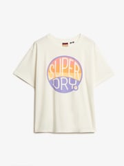 Superdry White Oversized Neon Rainbow 100% Cotton T-Shirt - Image 5 of 6