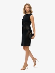 Superdry Black 100% Cotton Chevron Crochet Mini Dress - Image 2 of 6